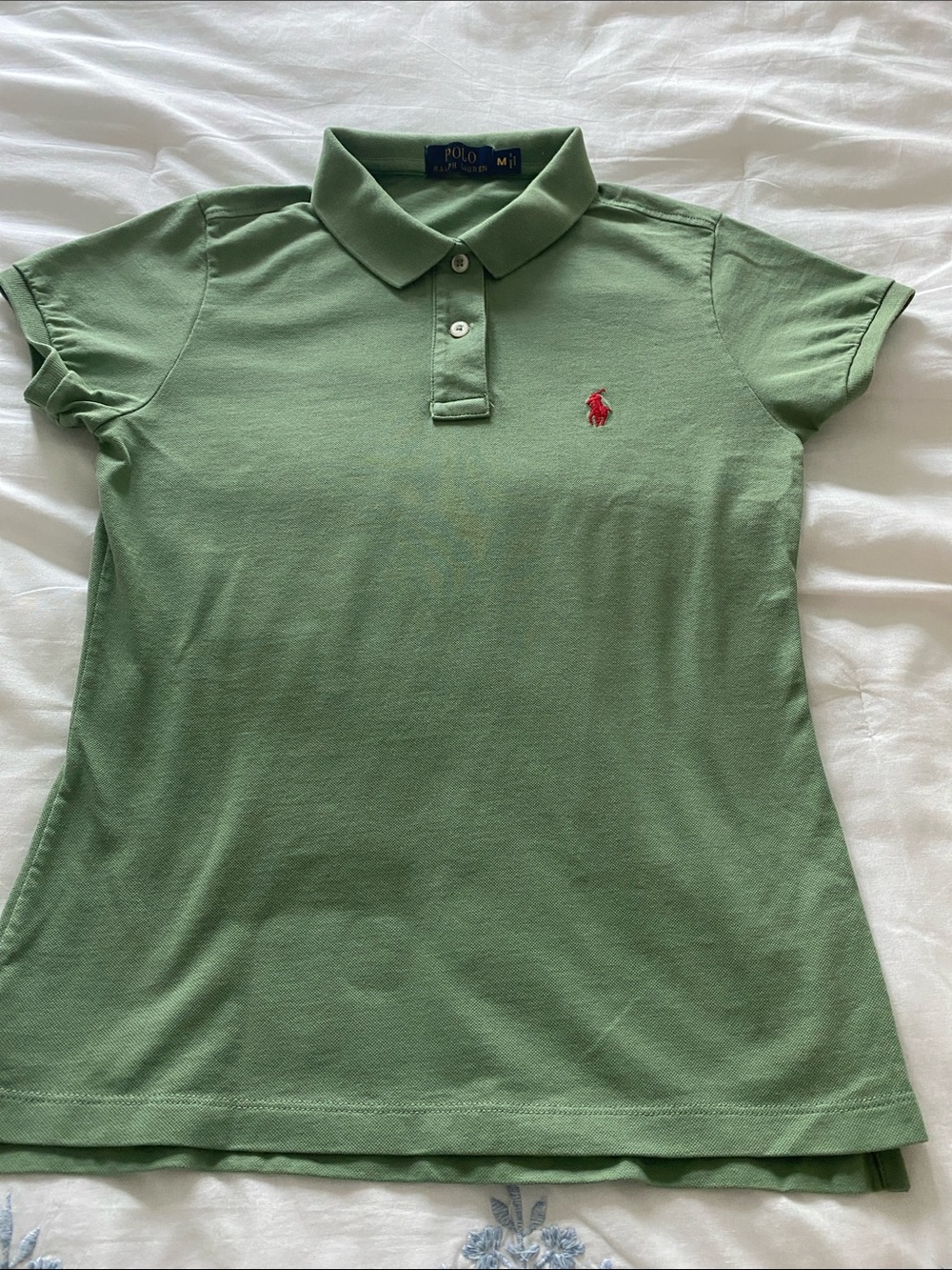 Ralph Lauren Light Green Kids Polo with Red Pony Logo